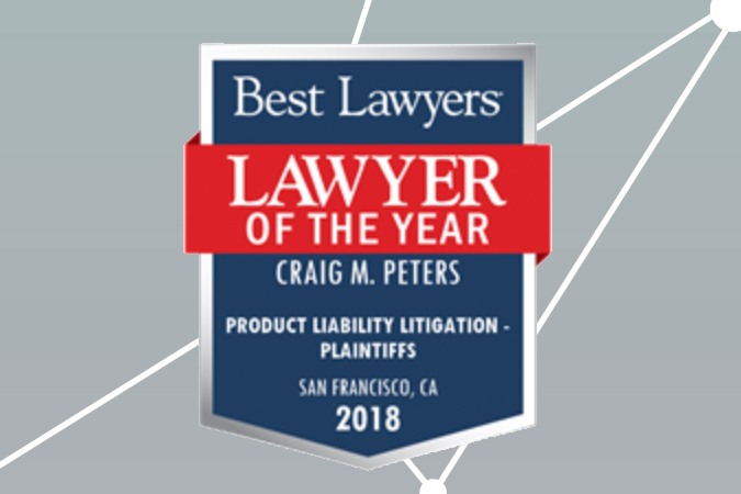 Best Lawyers Lawyer of the Year badge with Craig Peters' name